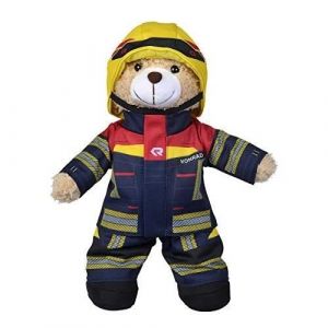 Simba Toys Rosenbauer 108101001 Ours en Peluche avec Costume de Pompiers pour Enfants dès Les Premiers Mois 30 cm
