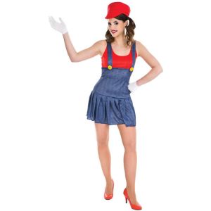 Ruedelafete Déguisement MISS plombier Rouge femme adulte