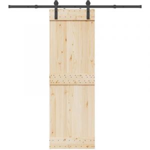 VidaXL Kit de quincaillerie de porte coulissante 200 cm Acier Noir, quincaillerie de porte coulissante, galet de porte 4009713