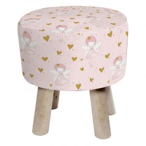 Image de Tabouret Enfant Imprimé "Rosaline" 36cm Rose Prix