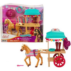 Spirit L'indomptable, Coffret Miradero Carriole D?&Eacute;quipement &Eacute;questre Avec Figurine Poney Et Accessoires Fid&egrave;les Au Film, Jouet Pour Enfant, Gxf70