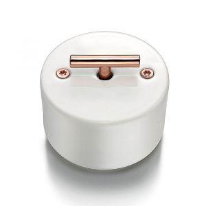 Inter. volets-roulants rotatif metal cuivre brill. porcel. blanche DO