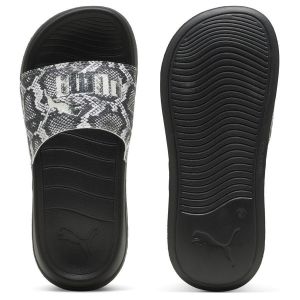 Puma Femme Popcat 20 Snake Chic Sandale Glissante, Black Silver, 38 EU