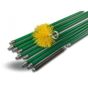 Kibros Kit de ramonage pro conduit gain&eacute; H&eacute;risson synth&eacute;tique 9 cannes 12,2 m &Oslash; 125 mm - Kit pro nylon long