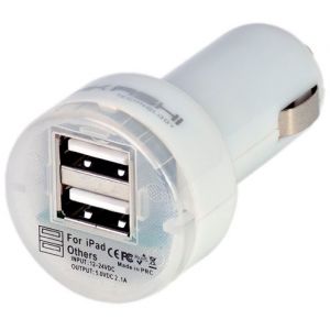 Akashi ALT2USBCARCHW - Chargeur allume-cigare USB 2.1A