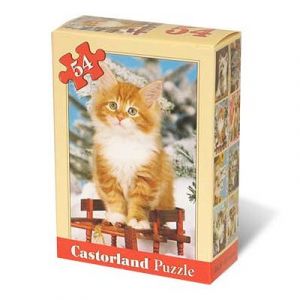 Image de Castorland Puzzle 54 pièces - Mini puzzle : Pause hivernale du chaton roux