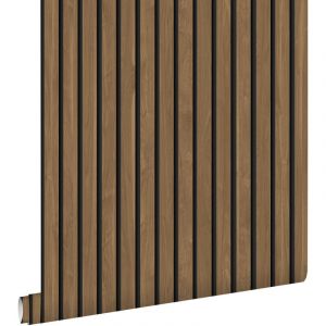 Papier peint panneaux en bois 3D - 50 x 900 cm de Estahome marron