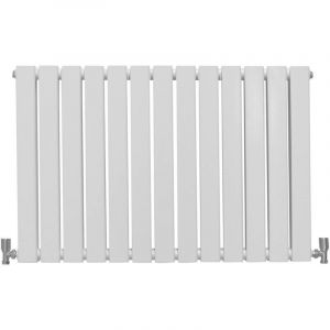 Monster shop Radiateur Plat Mural 60 x 91 cm Blanc Brillant Pour Salle de Bain, Cuisine, Maison Moderne Design Scandinave [Kit de Fixations, Brosse de Nettoyage