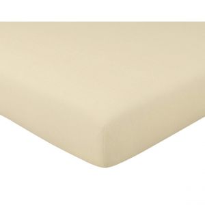 Drap-housse 80x200 beige en coton