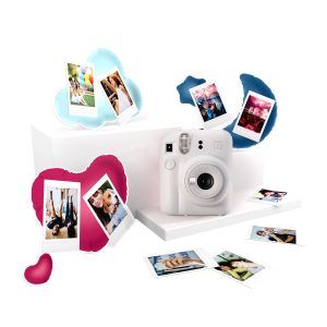 Fujifilm Kit meilleurs souvenirs Appareil photo instantané Instax Mini 12 couleur Clay White, photos lumineuses avec exposition