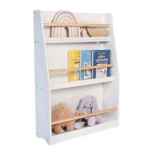 &Eacute;tag&egrave;re Enfant GINGER HOME &iquest; Meuble de Rangement en Bois Blanc, 3 Niveaux pour Livres et Jouets, Style Montessori