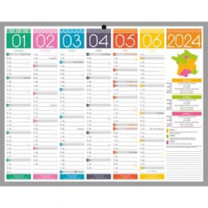 CBG Calendrier semestriel mural 2024 - Tendance - 21 x 26.5 cm