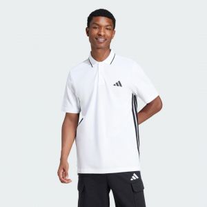 Adidas Polo Essentials Piqué 3 Stripes manches courtes blanc pur - M