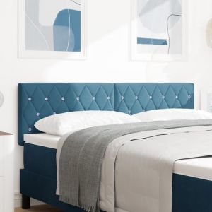 VidaXL Tête de Lit en Velours Argyle Manuel Bleu foncé 140 cm Velours