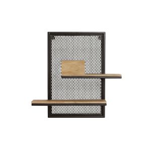 Miliboo Etagère murale double en métal et manguier massif H60 cm RACK