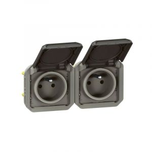 Legrand Prise de courant 2x2P+T horizontale Plexo composable anthracite (069842L)