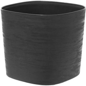 Garden id Pot Avec Réserve D'Eau Respect - Noir-Anth 25 X 25 Cm - 100% Déchets Ménagers - 100% Recyclable - Surface Structurée.