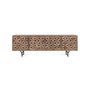 Meuble TV en bois de manguier fait main avec 4 portes 177 cm