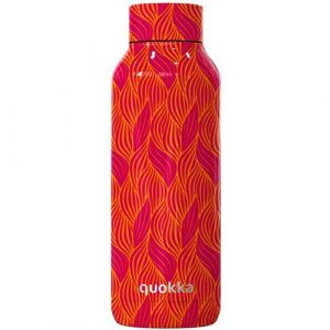 Image de Quokka Bouteille Isotherme 510 ml &agrave; Double Paroi Motif Feuillage Stylis&eacute; Orange