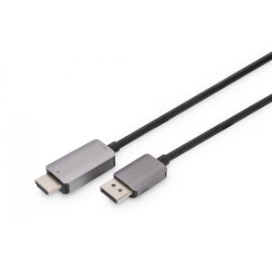 Digitus 8K@60Hz. DP to HDMI adapter cable Alu housing; black DB-340305-018-S