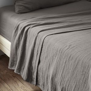 Image de Drap plat gaze de coton uni 240x300 cm