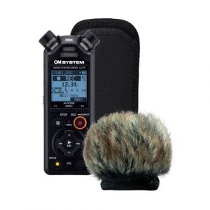 Om system Ls-P5 Wind Protection/Outdoor Kit - Enregistreur Audio Haute Résolution + Bonnette Anti-Vent, Étui de Transport, Câble Micro USB, Piles Rechargeables Inclus
