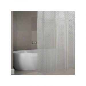 Image de MSV Rideau de douche eva bombay 180x200cm qualité premium Transparent - Anneaux inclus - Transparent