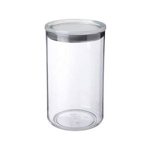 Tatay Boîte de Rangement de Cuisine, Capacité 2L, Hermétique, sans BPA, Passe au lave-vaisselle, Transparent- Gris. Dimension: 12,5 x 12,5 x 22 cm