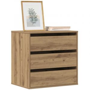 VidaXL Commode d'angle chêne artisanal 60x41x58 cm bois d'ingénierie, commode à tiroirs, classeur, armoire à tiroirs, armoire de rangement, buffet
