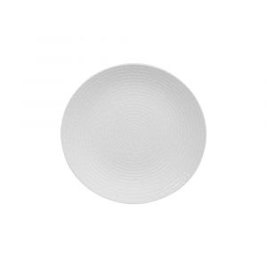 Table passion Lot de 6 assiettes &agrave; dessert 21 cm blanc en gr&egrave;s H2.5