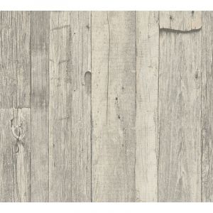 Papier peint aspect bois 959311 GU papier peint intissé lisse au style country mat gris blanc beige 5,33 m2 Profhome