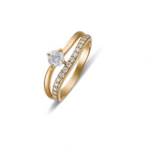 FAVS Bague pour femme 88648196 375 Or jaune
