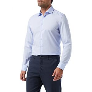 Seidensticker Slim Fit Infroissable Manches Longues Col Kent Chemise d'affaires Homme, Bleu, 37