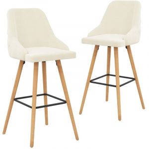 VidaXL Chaises de bar 2 pcs Cr?me Velours