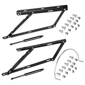 Emuca Jeu de mécanismes de Levage pour Lits de canapé, Système Frontal 135 cm, Peint en Noir, Acier