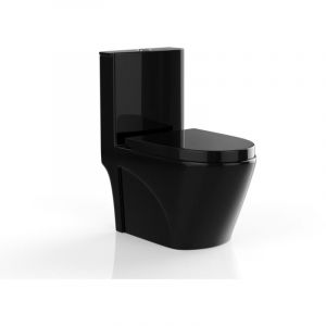 WC à poser noir brillant en céramique - NAGILAM