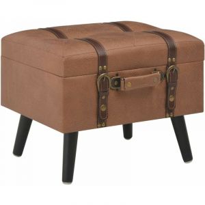 Image de Banquette pouf tabouret meuble tabouret de rangement 40 cm marron similicuir Marron