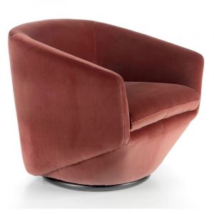 Image de Fauteuil pivotant tissu type velour