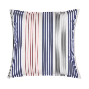 Moyen coussin carré 60 x 60 cm - 100% Coton- Bleu/Blanc