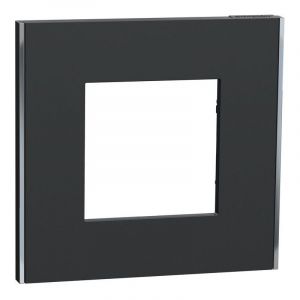Schneider Electric Unica Déco Subtil - Plaque de finition - Anthra liseré argent - 1P (NU600243)