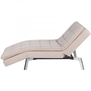 Image de Beliani Chaise longue réglable beige LOIRET