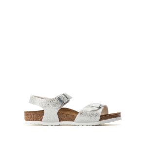 Birkenstock Sandales Rio Plain Birko-Flor Fille, Blanc (Cosmic Sparkle White) - 24 EU