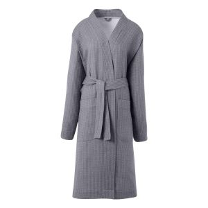 Le Jacquard Français Peignoir Duetto 100% coton Gris