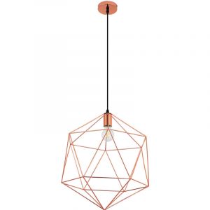 Privatefloor Lampe de plafond - Lampe suspendue au design vintage - Lara Rose Or - M&eacute;tal, M&eacute;tal - Rose Or