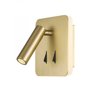 Mantra Applique Murale Intérieure Liseuse Led Carrée Or Mat - Cayman