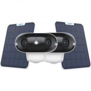 Reolink Argus 4 Pro Caméra de surveillance avec Solaire Vue 180° sans Angle Mort Vision 4K en Couleur Même la Nuit