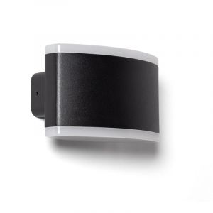 TechBrey Applique Murale Extérieure LED 12W Éclairage Rectangulaire Noire Bertol Noir