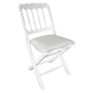 Image de MobEventPro Chaise pliante blanche en bois