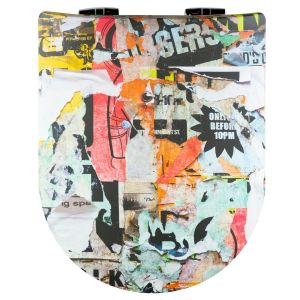 Olfa Abattant wood slim Dble descente assist&eacute;e imprim&eacute; graffs