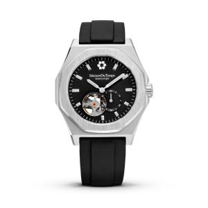 Montre Homme MaisonDuTemps MTDelta C?ur Ouvert Bracelet Silicone Noir